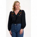 SUGARHILL BRIGHTON Blusas y Camisas Blusa Sugarhill Dawn Black, Tiger Embroidery