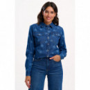 SUGARHILL BRIGHTON Blusas y Camisas Camisa Sugarhill Alexia Mid Blue Denim, Bleached Stars