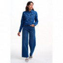 SUGARHILL BRIGHTON Blusas y Camisas Camisa Sugarhill Alexia Mid Blue Denim, Bleached Stars