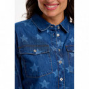 SUGARHILL BRIGHTON Blusas y Camisas Camisa Sugarhill Alexia Mid Blue Denim, Bleached Stars