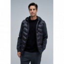 Chaquetas Hombre Chaqueta SALSA JEANS Acolchada Mezcla de Materiales Dark Grey