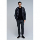Chaquetas Hombre Chaqueta SALSA JEANS Acolchada Mezcla de Materiales Dark Grey
