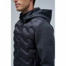 Chaquetas Hombre Chaqueta SALSA JEANS Acolchada Mezcla de Materiales Dark Grey