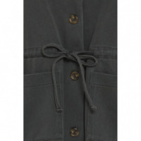 Chaquetas Mujer Blazer ICHI Kate Denim Dark Grey