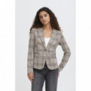 Chaquetas Mujer Blazer ICHI Manse Natural Black Check
