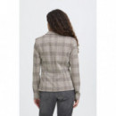 Chaquetas Mujer Blazer ICHI Manse Natural Black Check