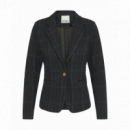 Chaquetas Mujer Blazer ICHI Kate Woolley Black Green Check