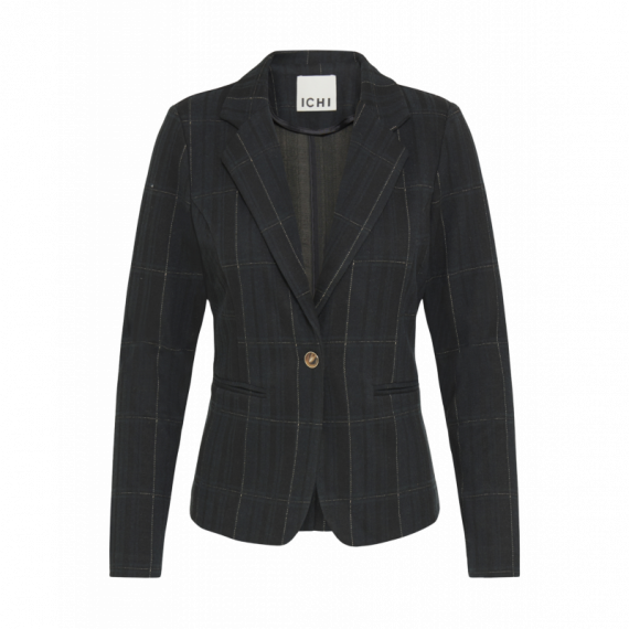 Chaquetas Mujer Blazer ICHI Kate Woolley Black Green Check