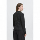Chaquetas Mujer Blazer ICHI Kate Woolley Black Green Check