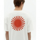 Camisetas Hombre Camiseta THINKING MU Aaron Sol Espalda Rojo
