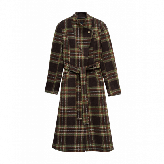 Chaquetas y Abrigos Abrigo SALSA JEANS Paño Grace con Cinturón Medium Brown