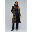 Chaquetas y Abrigos Abrigo SALSA JEANS Paño Grace con Cinturón Medium Brown