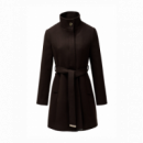 Chaquetas y Abrigos Abrigo SALSA JEANS Paño Grace con Cinturón Dark Brown