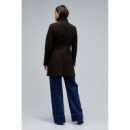 Chaquetas y Abrigos Abrigo SALSA JEANS Paño Grace con Cinturón Dark Brown