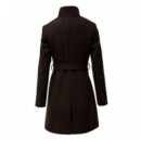 Chaquetas y Abrigos Abrigo SALSA JEANS Paño Grace con Cinturón Dark Brown