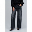 SALSA JEANS Pantalones Mujer Vaqueros Salsa Wide Low Rise Black