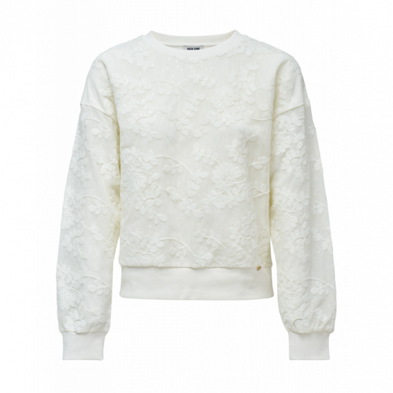Jerséis y Sudaderas Sudadera SALSA JEANS Bordados Florales Light Pearl
