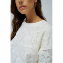 Jerséis y Sudaderas Sudadera SALSA JEANS Bordados Florales Light Pearl