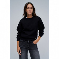 Jerséis y Sudaderas Sudadera SALSA JEANS Lurex Jacquard Black