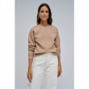 Jerséis y Sudaderas Sudadera SALSA JEANS Lurex Jacquard Dark Beige