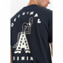 Camisetas Hombre Camiseta ANERKJENDT Akvillads Undyed Sky Captain