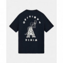 Camisetas Hombre Camiseta ANERKJENDT Akvillads Undyed Sky Captain