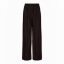 Pantalones Pantalón NÜMPH Nucassy Plisse Black Coffee