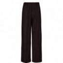 Pantalones Pantalón NÜMPH Nucassy Plisse Black Coffee