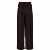 Pantalones Pantalón NÜMPH Nucassy Plisse Black Coffee