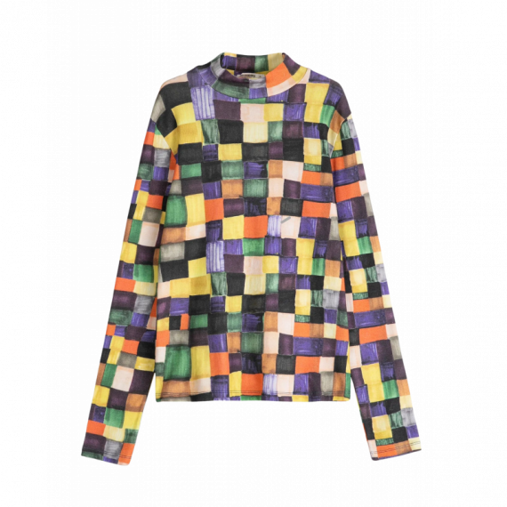 Camisetas Mujer Top BOBO CHOSES Cuello Alto Rainbow Plaid