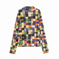 Camisetas Mujer Top BOBO CHOSES Cuello Alto Rainbow Plaid