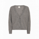 Jerséis y Sudaderas Cardigan ICHI Dasila Dark Grey Melange