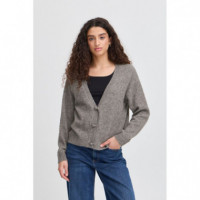 Jerséis y Sudaderas Cardigan ICHI Dasila Dark Grey Melange