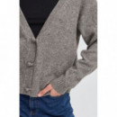 Jerséis y Sudaderas Cardigan ICHI Dasila Dark Grey Melange