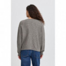 Jerséis y Sudaderas Cardigan ICHI Dasila Dark Grey Melange