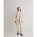 Pantalones Mujer Pantalón YERSE Ginger Franela Crudo
