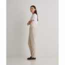 Pantalones Mujer Pantalón YERSE Ginger Franela Crudo