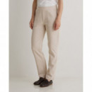 Pantalones Mujer Pantalón YERSE Ginger Franela Crudo
