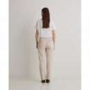 Pantalones Mujer Pantalón YERSE Ginger Franela Crudo