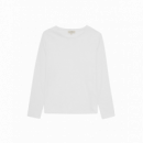 Camisetas Mujer Camiseta YERSE Manga Larga Blanco