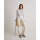 Camisetas Mujer Camiseta YERSE Manga Larga Blanco