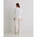 Camisetas Mujer Camiseta YERSE Manga Larga Blanco