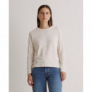 Camisetas Mujer Camiseta YERSE Manga Larga Crudo