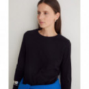 Camisetas Mujer Camiseta YERSE Manga Larga Negro