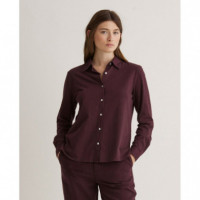 Blusas y Camisas Camisa YERSE Chantal Popelín Berenjena