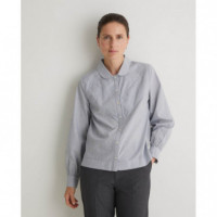 Blusas y Camisas Camisa YERSE Augusta Rayas Azul Marino