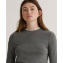 Camisetas Mujer Camiseta YERSE Miranda Efecto Doble Prenda Gris