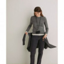 Camisetas Mujer Camiseta YERSE Miranda Efecto Doble Prenda Gris