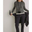 Camisetas Mujer Camiseta YERSE Miranda Efecto Doble Prenda Gris