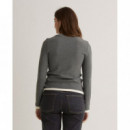 Camisetas Mujer Camiseta YERSE Miranda Efecto Doble Prenda Gris